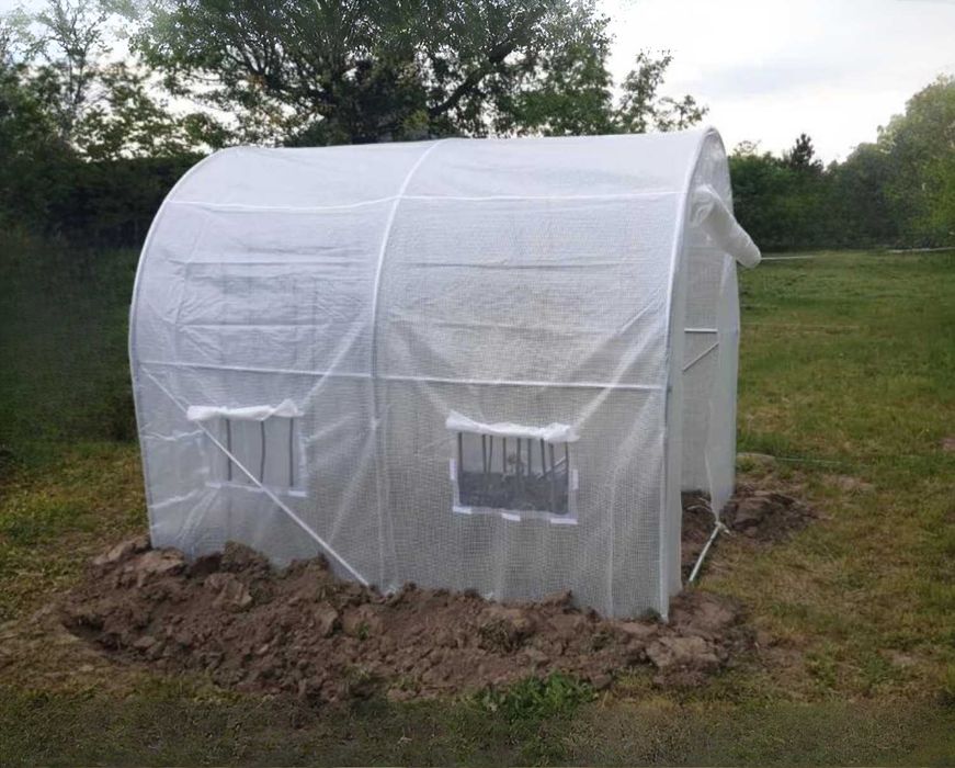 Tunel Foliowy Ogrodowy BIAŁY (4 m²) 2x2x2m [FOLIA + STELAŻ] Ocynkowany