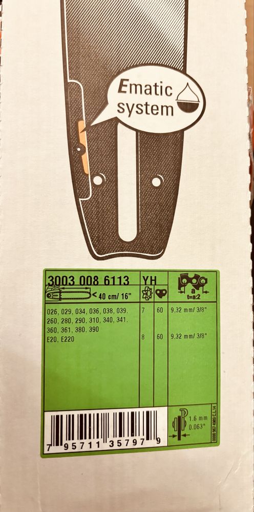 Prowadnica Stihl Rollomatic E 40 cm/16’’, 3/8’’, 1,6 mm