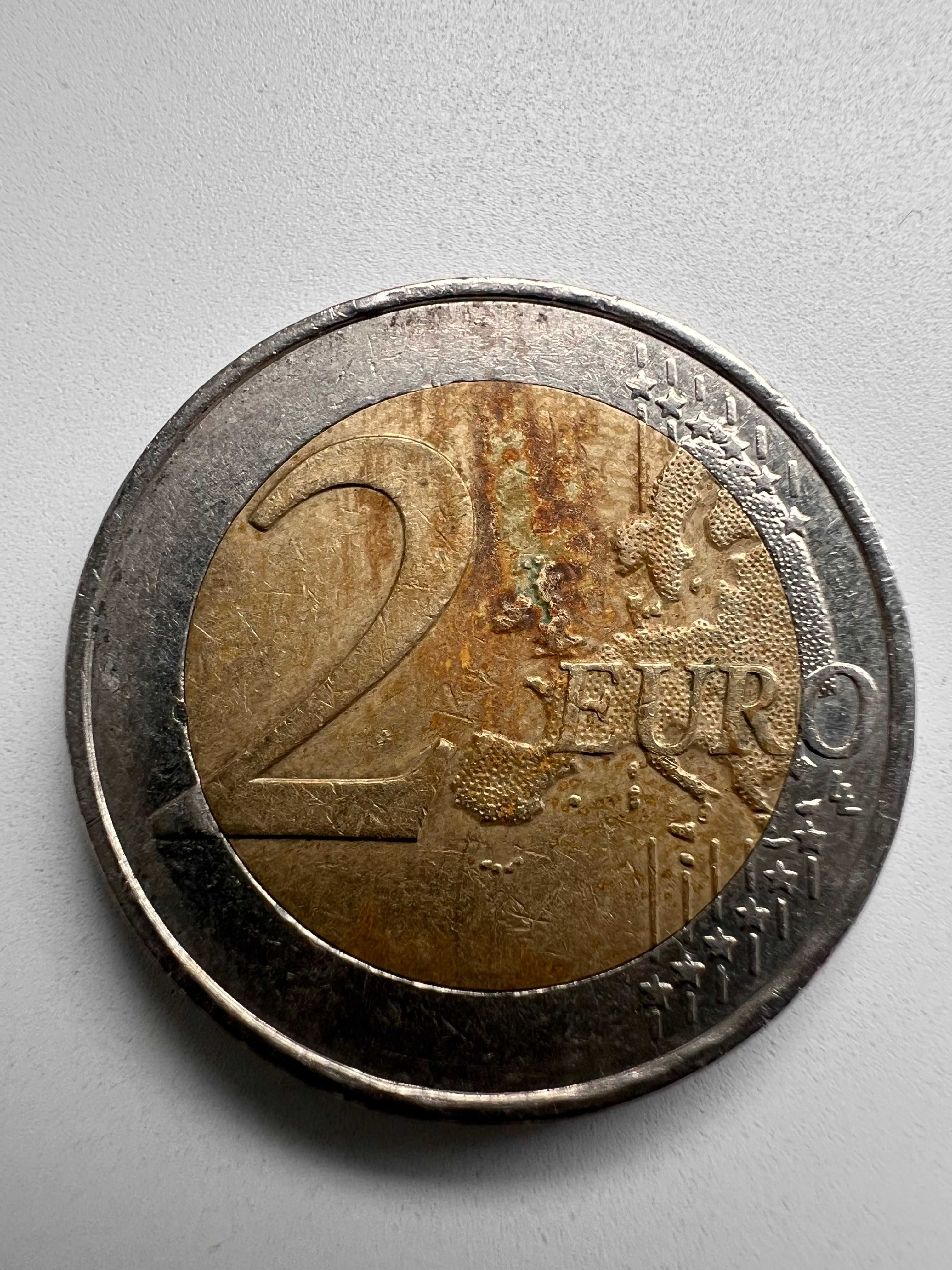 2 € euro Monety z błędami destrukt skrętka