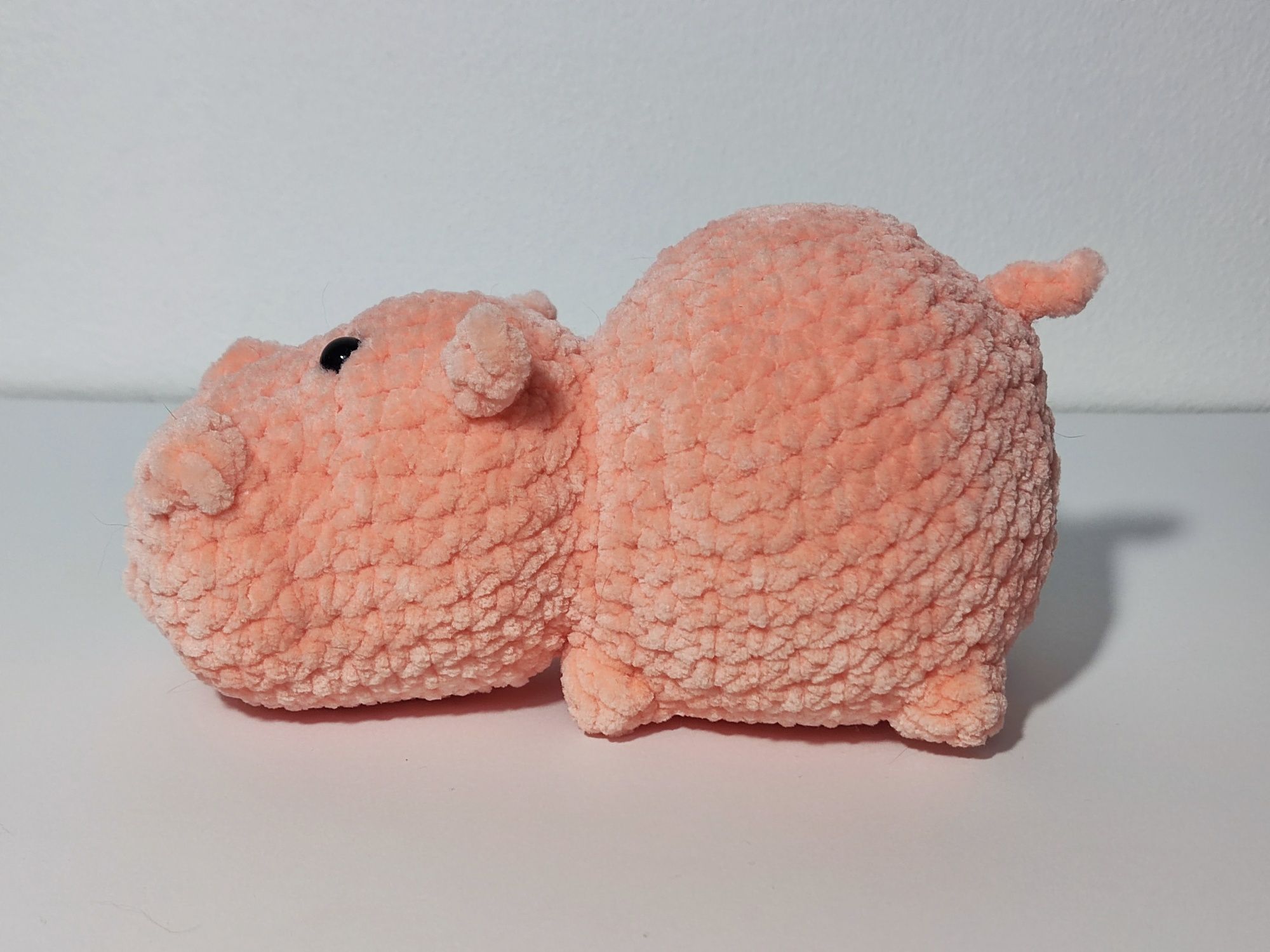 Hipopotam przytulanka, ręcznie robiony na szydełku
