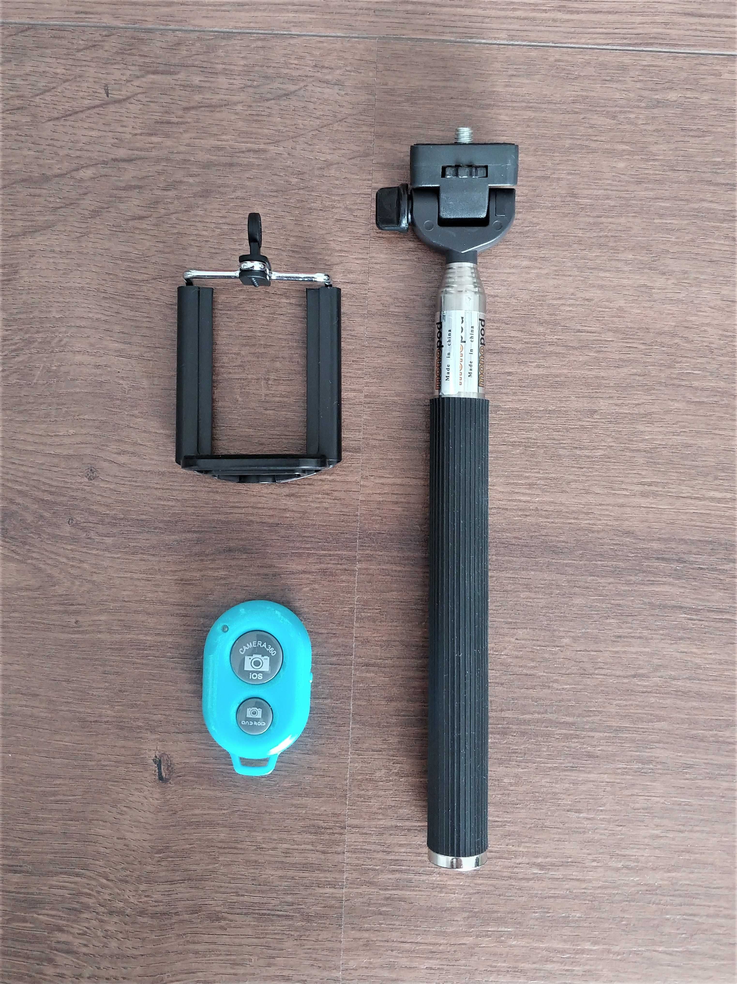 Selfie stick Z07-1 + uchwyt + pilot + bateria , 110cm