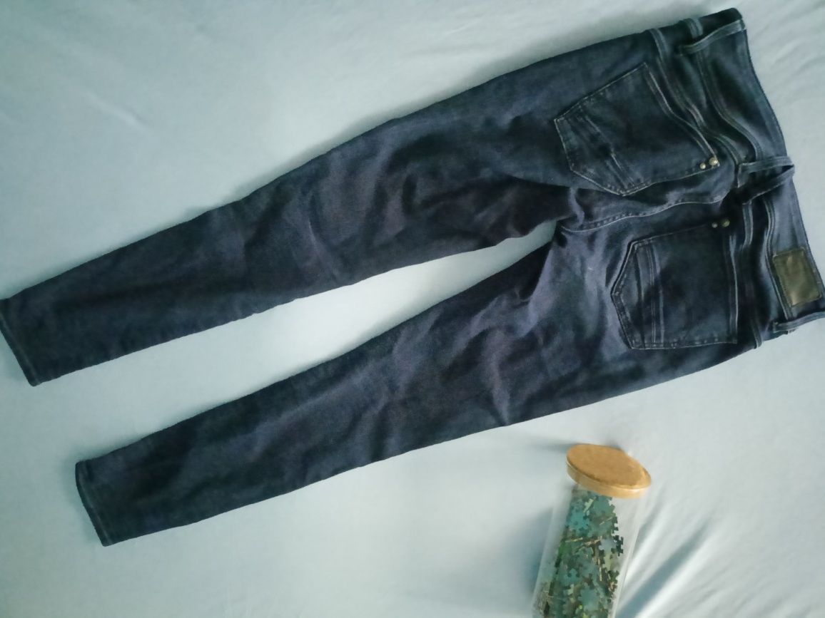 Spodnie dżinsowe jeansy w 27 L 32 rurki skinny