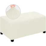 Capa para Puff Retangular em Jacquard Branco