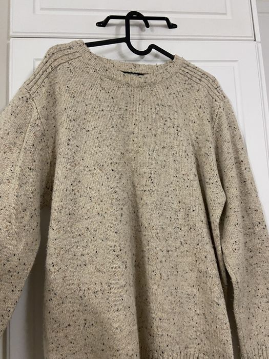 Sweter Geogre. Jasny na koszulę elegancki longsleve bawełniany