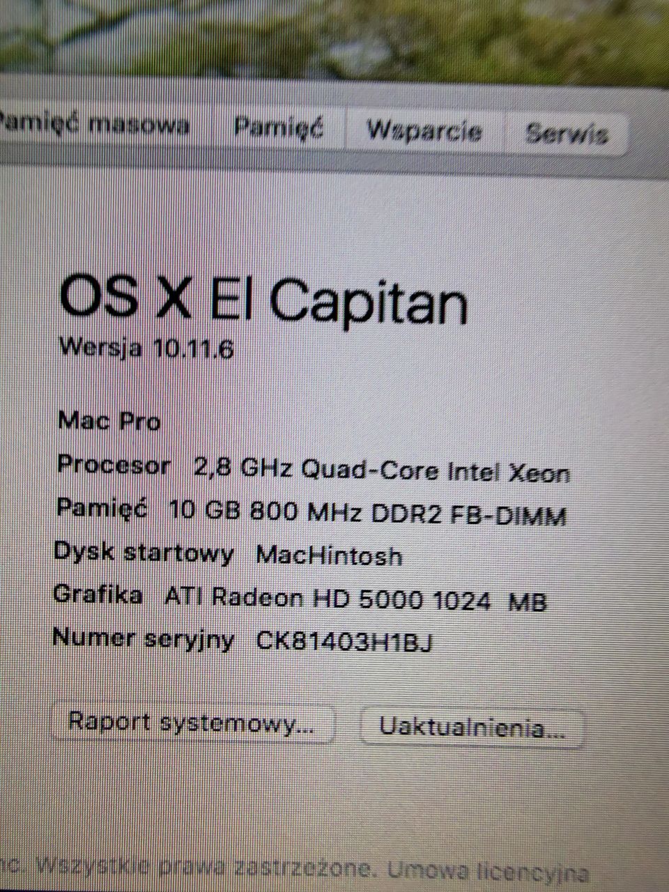 Komputer stacja robocza Apple Mac pro 3,1