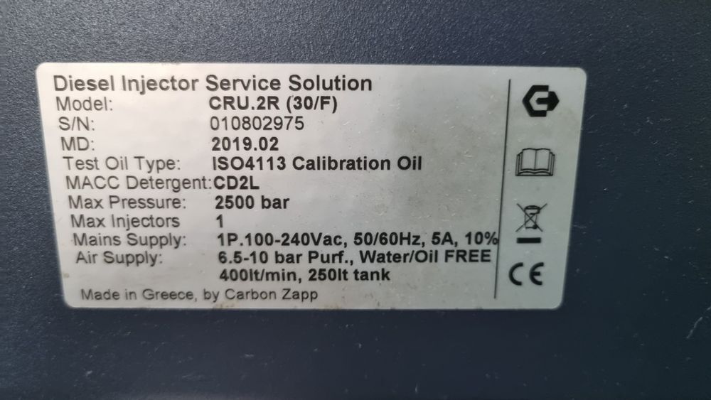 Carbon zapp cru2r tester wtryskiwaczy