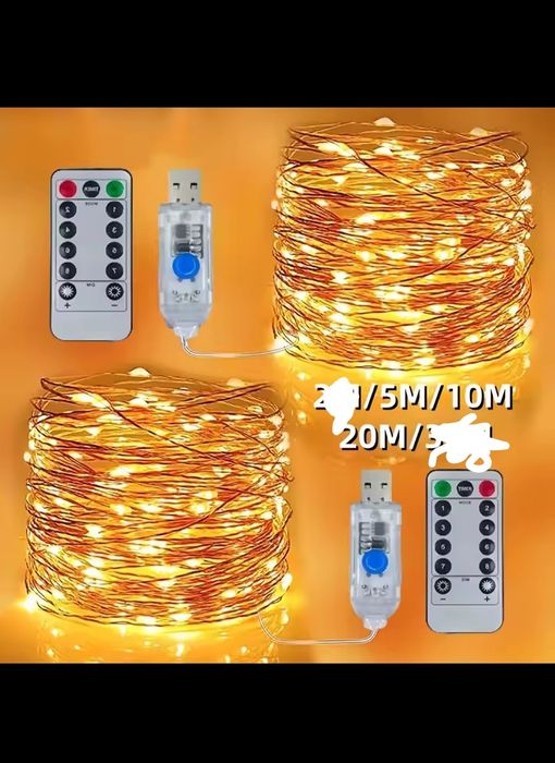 Гірлянда штора USB 3*2 з гачками 3*3 Роса 20 метрів Є ОПТ