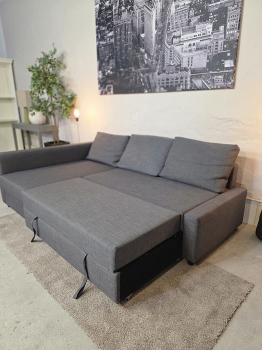 Narożnik IKEA Friheten tkany szary z funkcją spania | Transport GRATIS