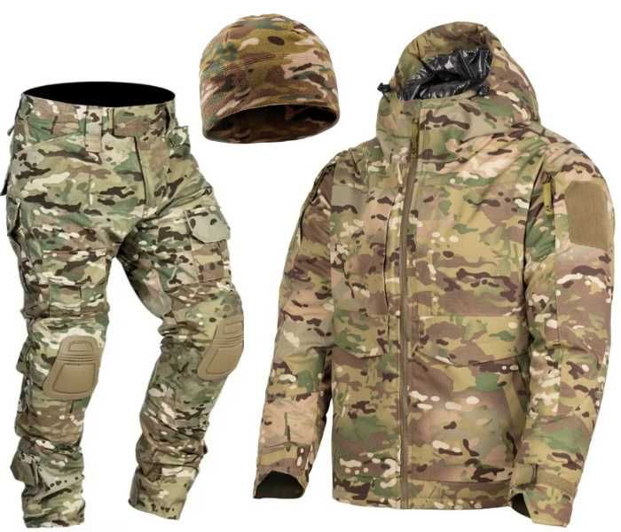 Тактичний військовий костюм на зиму G2 Мультикам S-4XL + Шапка