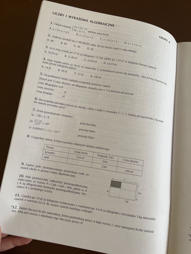 Matematyka z plusem 3 sprawdziany dla uczniów gimnazjum