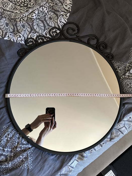 Lustro w czarnej ramie 50 cm Ikea Ekne