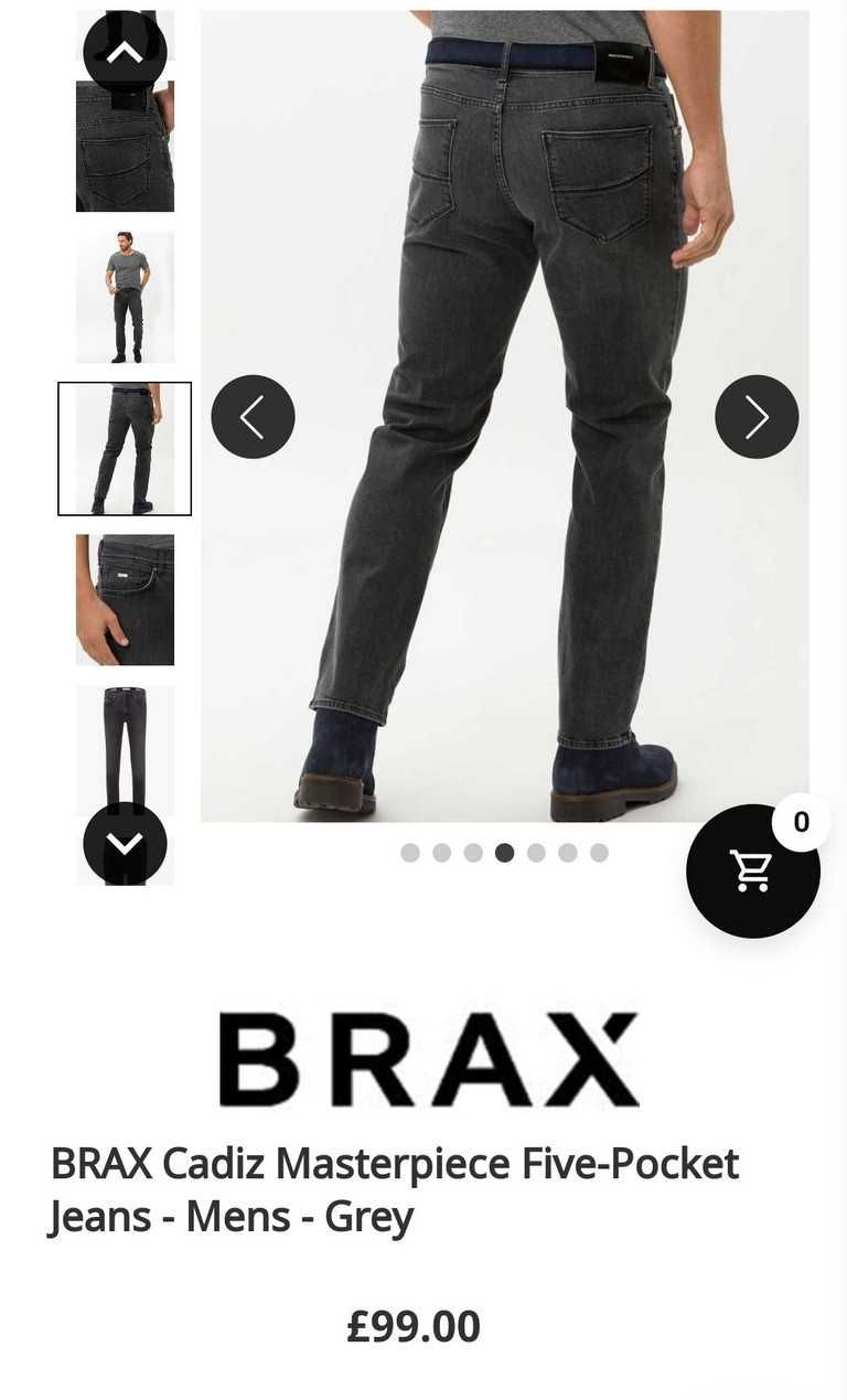 Джинсы Brax Cadiz jeans Germany w30 stretch grey.