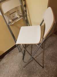 Krzesło taboret składany biały IKEA - 2 sztuki