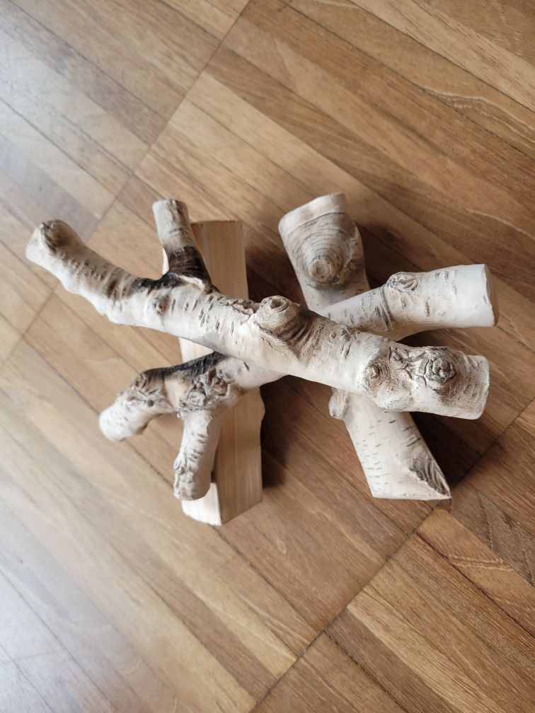 Ceramiczne ozdobne drewno do kominka 4 sztuki