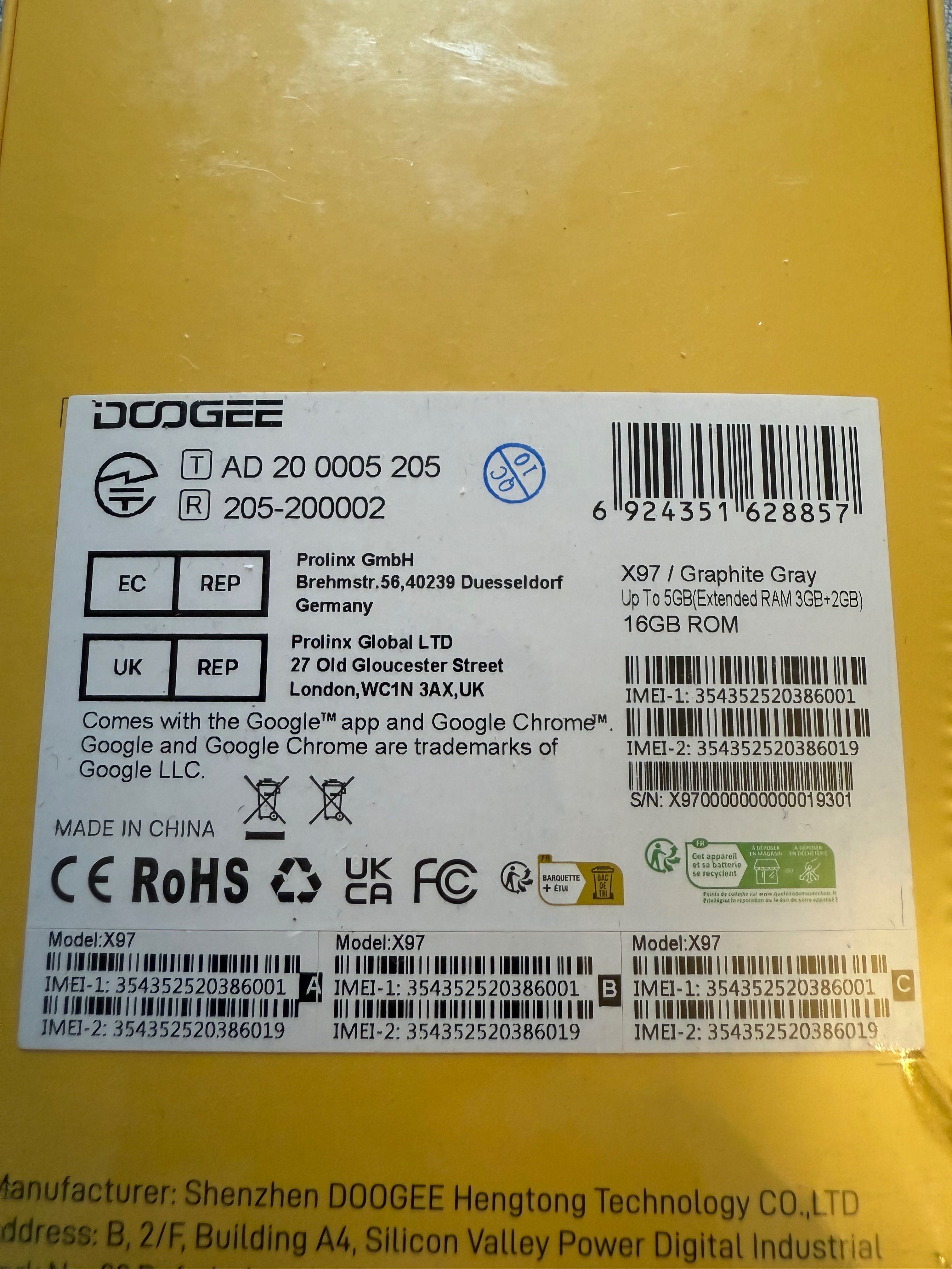 Doogee X97 5/16 GB Graphite gray