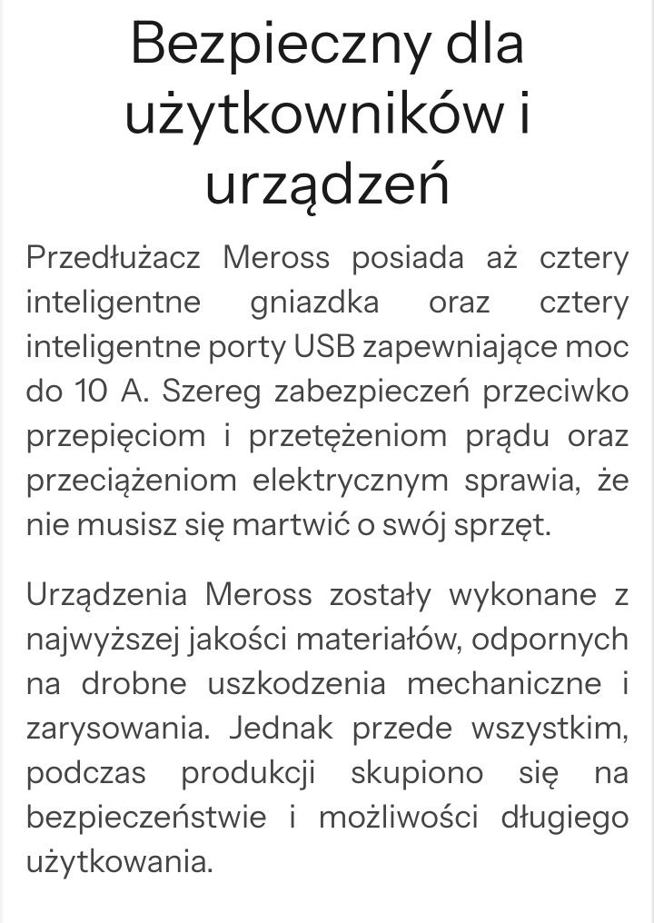 Listwa zasilająca przedłużacz Meross Smart Wifi MSS425F