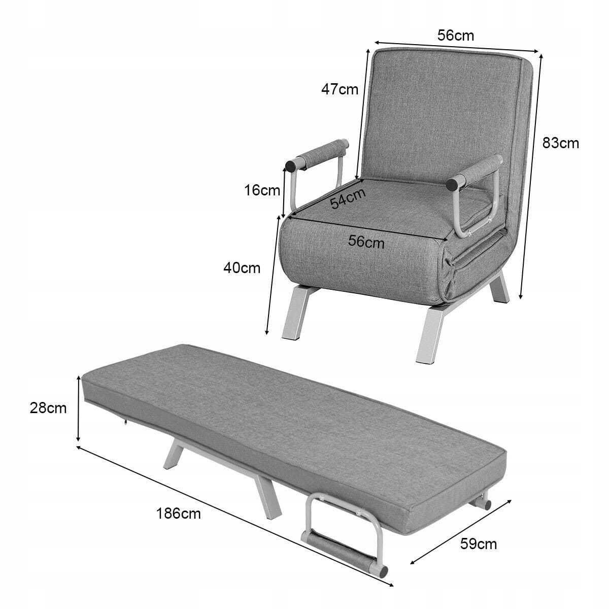 Rozkładany fotel leżanka 3w1