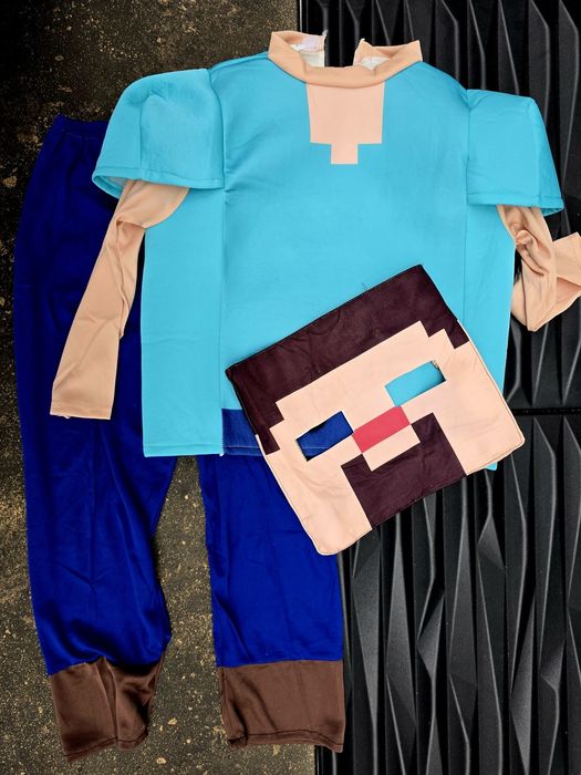 Nowy super strój przebranie dla dzieci Steve z Minecraft rozmiar L