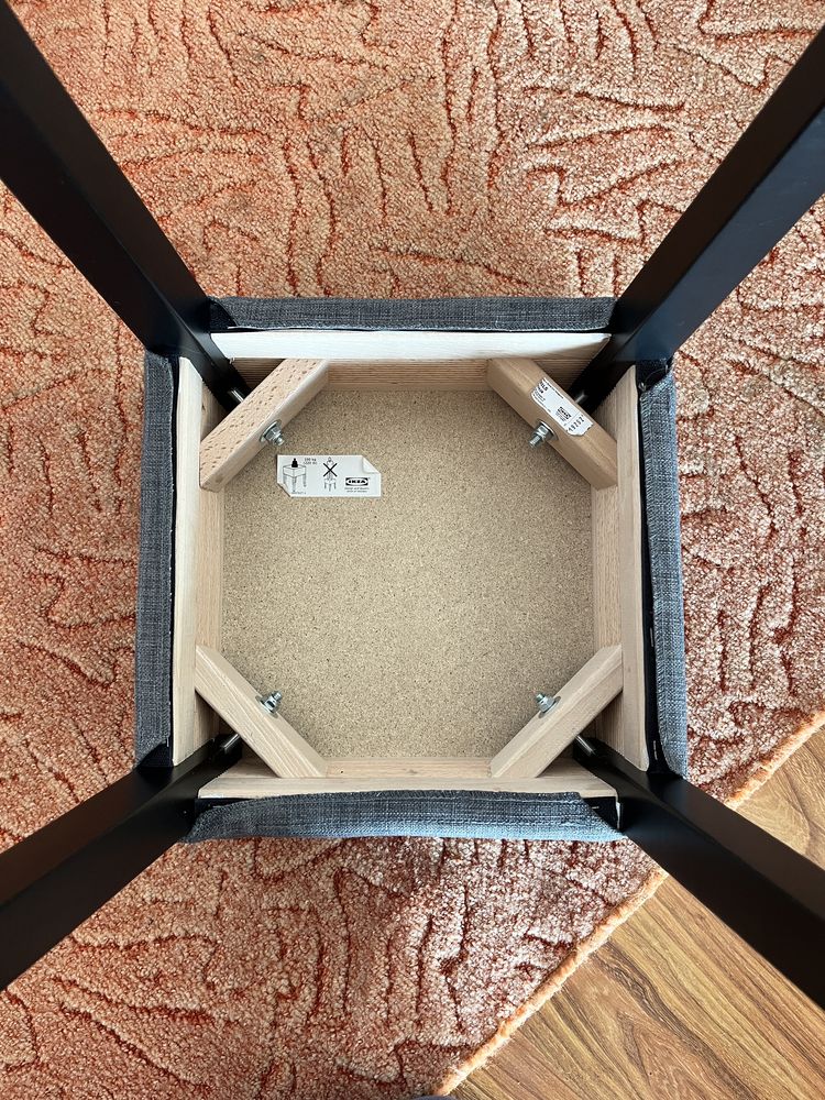 Stołek ikea szary taboret NILS niski nowy