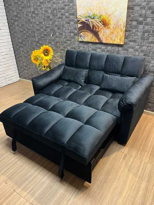 Sofá cama barato preto + entrega gratis