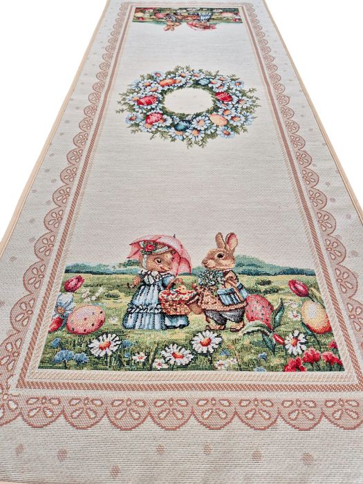 Bieżnik Wielkanocny 40x100 cm gobelinowy DW01 z Zajączkami
