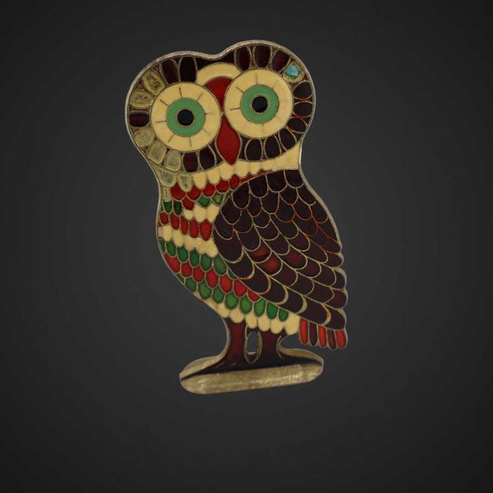 Figurka sowy z mosiądzu b51/113057