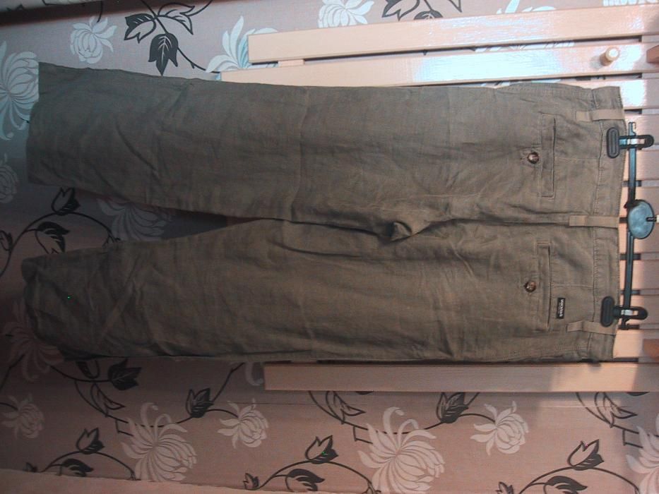 Spodnie DOCKERS Chinos KHAKI Len W:33 L:34.Stan BDB Pas.85.Wysłka