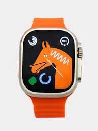 Розумний годинник Smart Watch 8 Ultra, помаранчевий ремінець.
