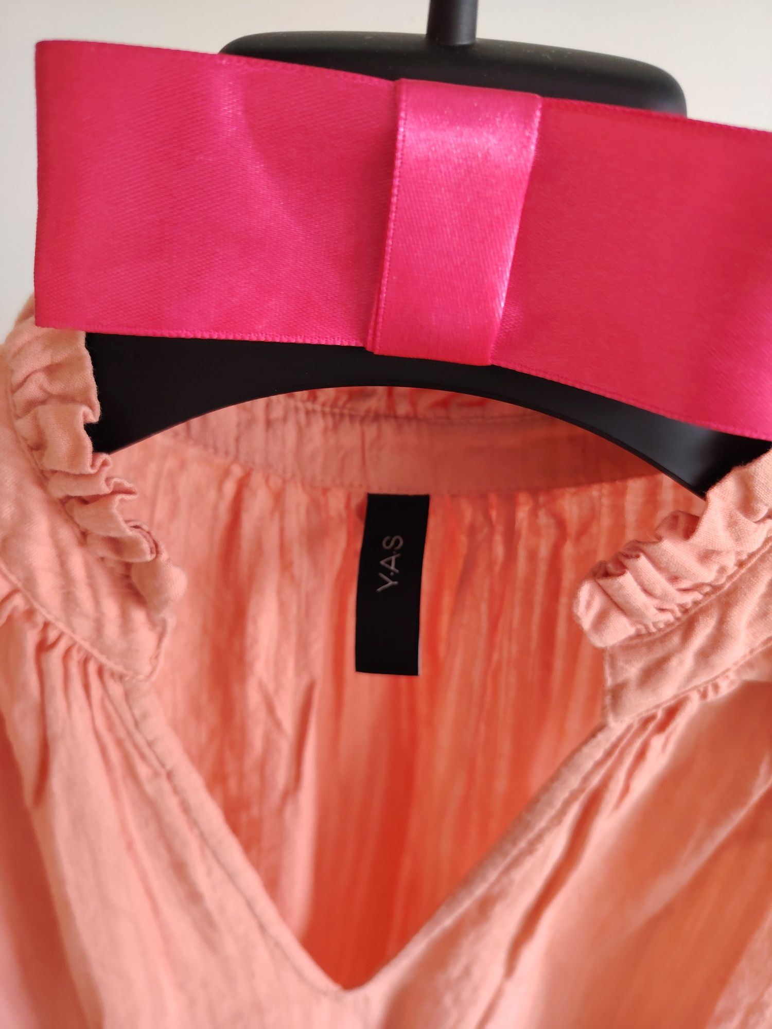 YAS morelowa bawełniana sukienka midi oversize S