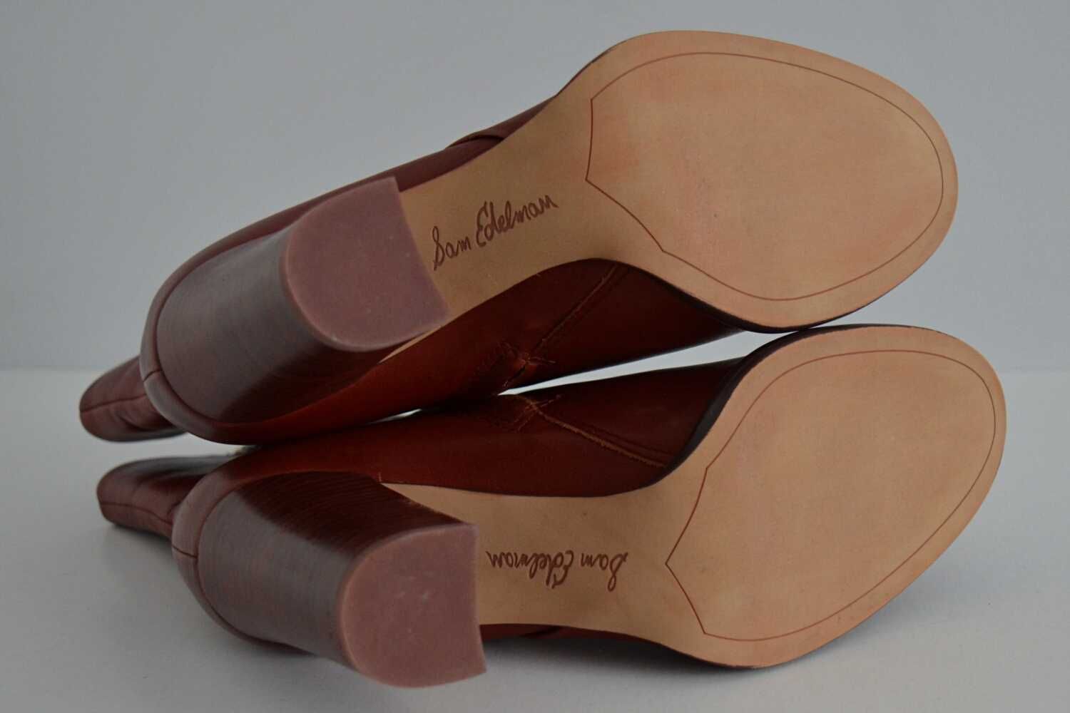 UWODZICIELSKIE rude botki Sam Edelman naturalna skóra 38