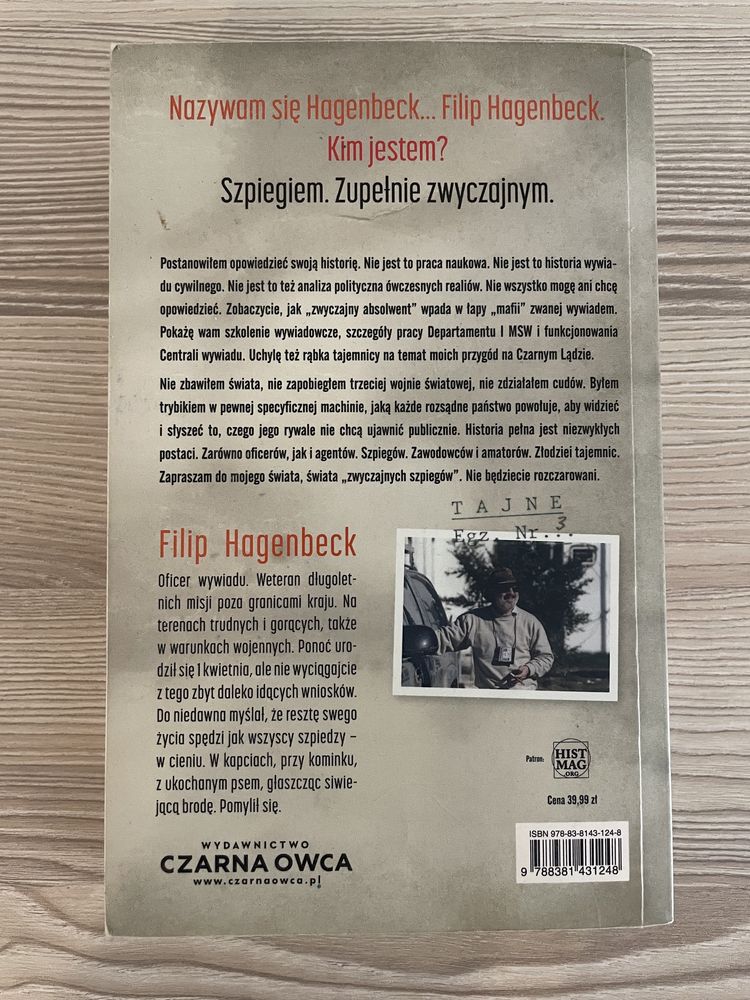 Книга польською Zwyczajny szpieg Філіп Хагенбек