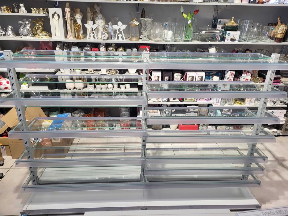 Regał sklepowy szklany Gablota Witryna szklana Wyposażenie Sklepu