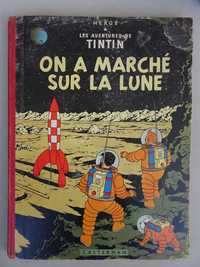 Livro Les aventures de Tintin On a Marché Sur La Lune - Casterman 1954