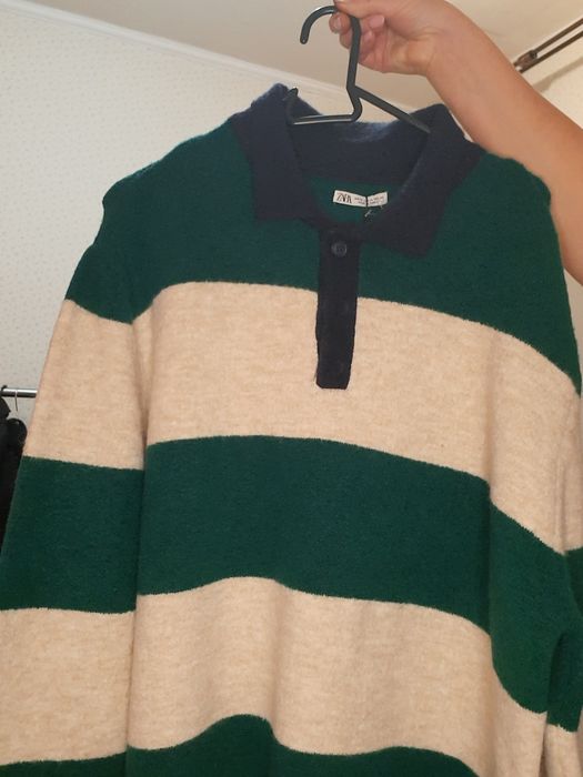 Светр чоловічий зелено бежовом кольорі