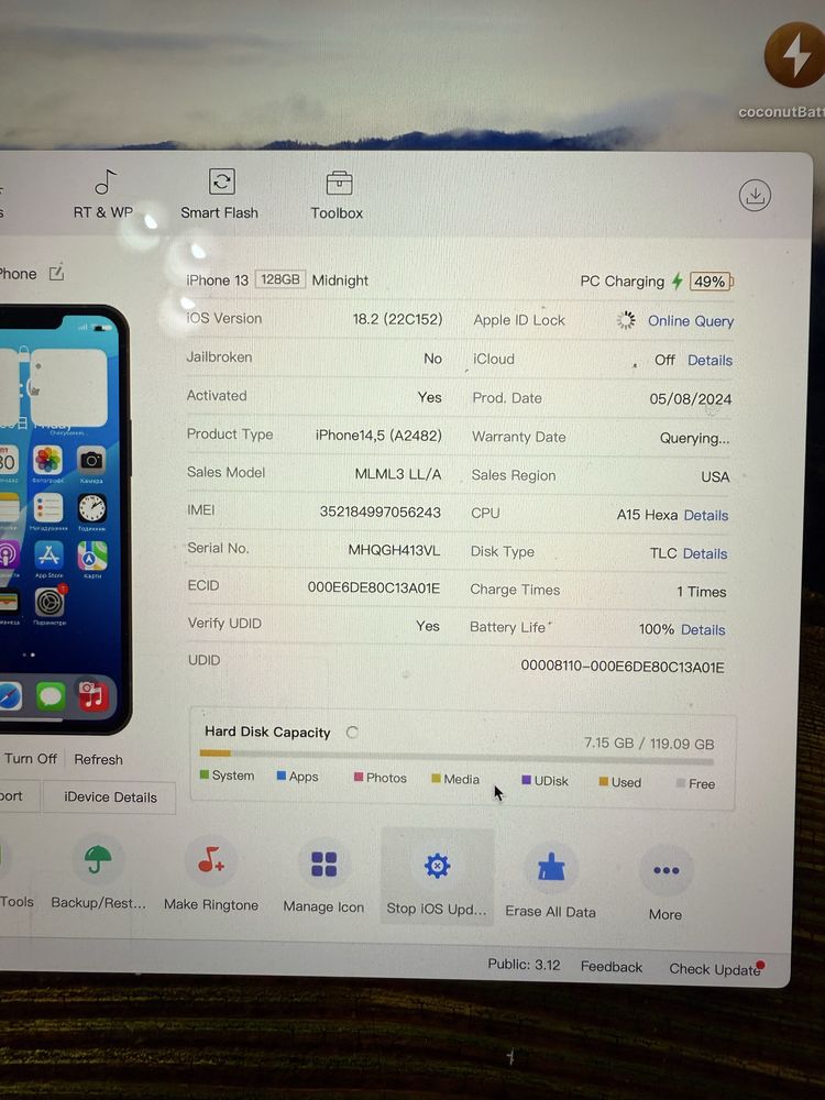 Iphone 13 , 128 gb , neverlock , 128 gb , 100% акб , Айфон 13 , невер