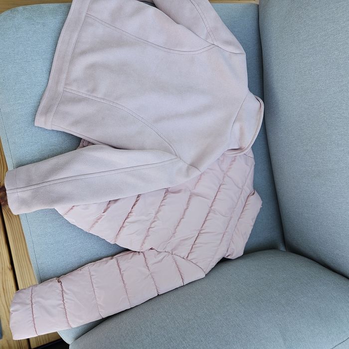 Набір куртка зимова та косуха дитяча, байкерська куртка 116-122см