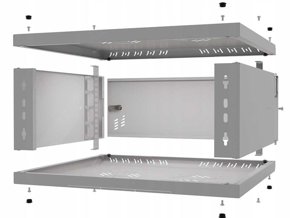 Szafa Serwerowa Wisząca RACK 19" 4U 450mm Metalowe Drzwi Stalflex