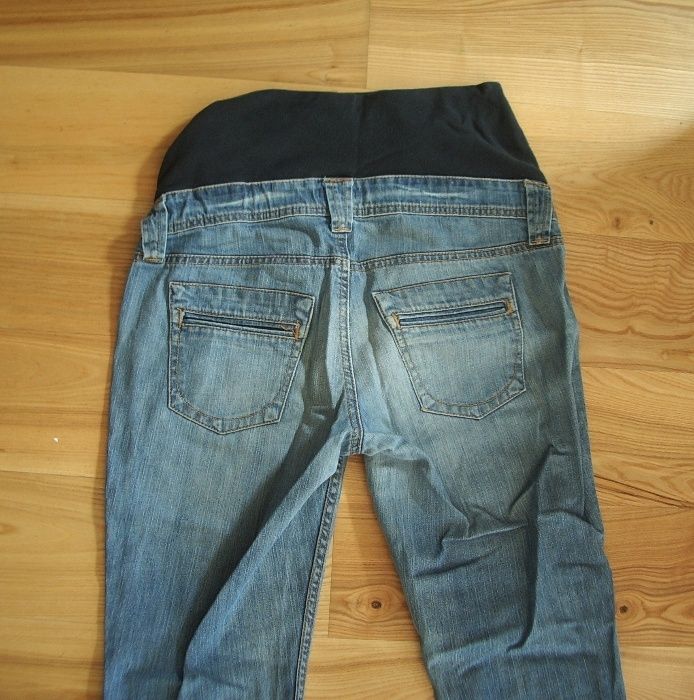 Ciążowe spodnie dżinsowe r. M/170 plus gratis biała bluzka ciążowa r.M