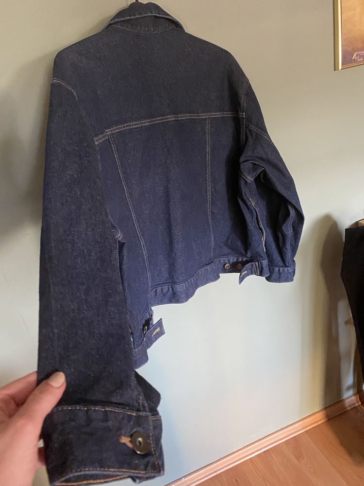 Denimowa kurtka katana ciemny jeans uniqlo XL