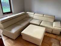 Sofa narożnik z funkcją spania + pufa