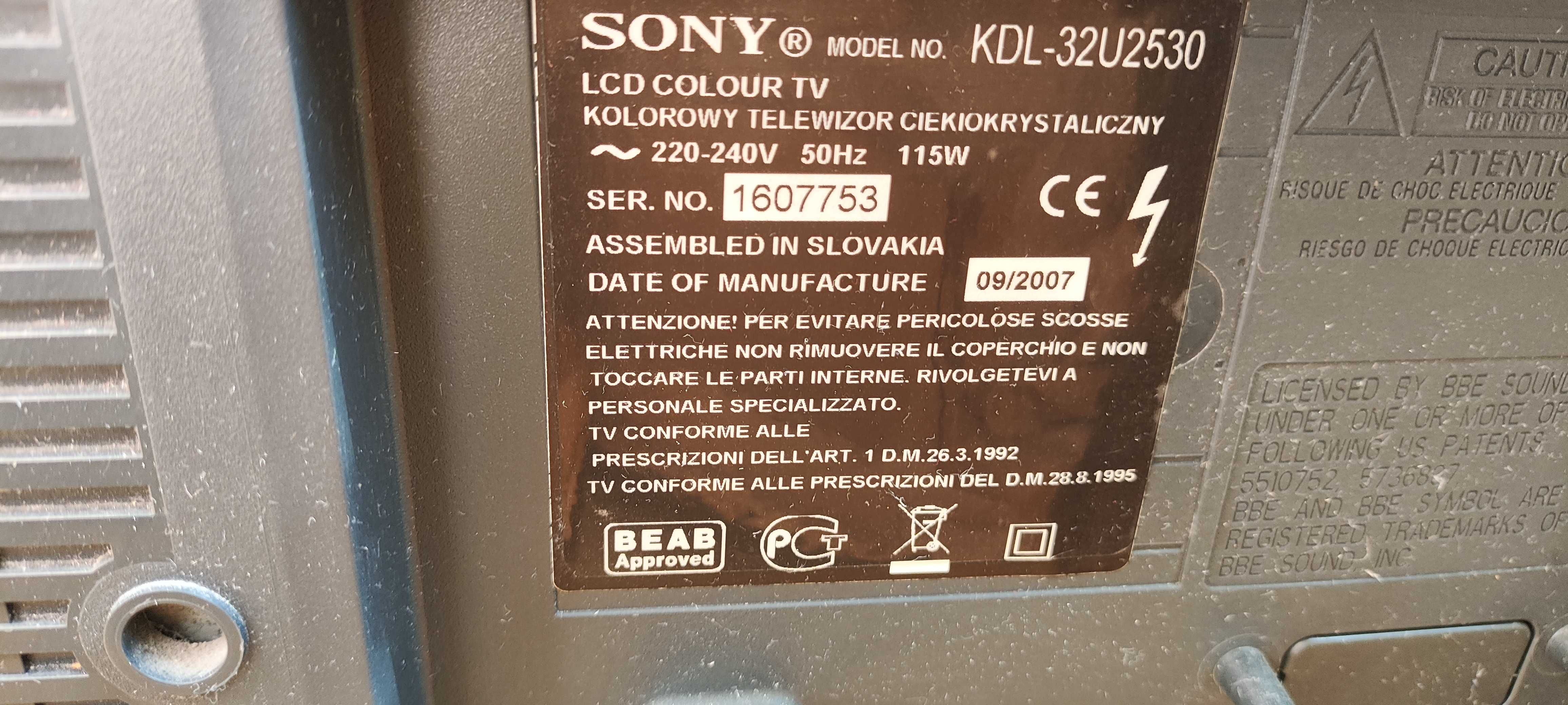 Sony Bravia KDL-32U2530, 32 cal , sprawny