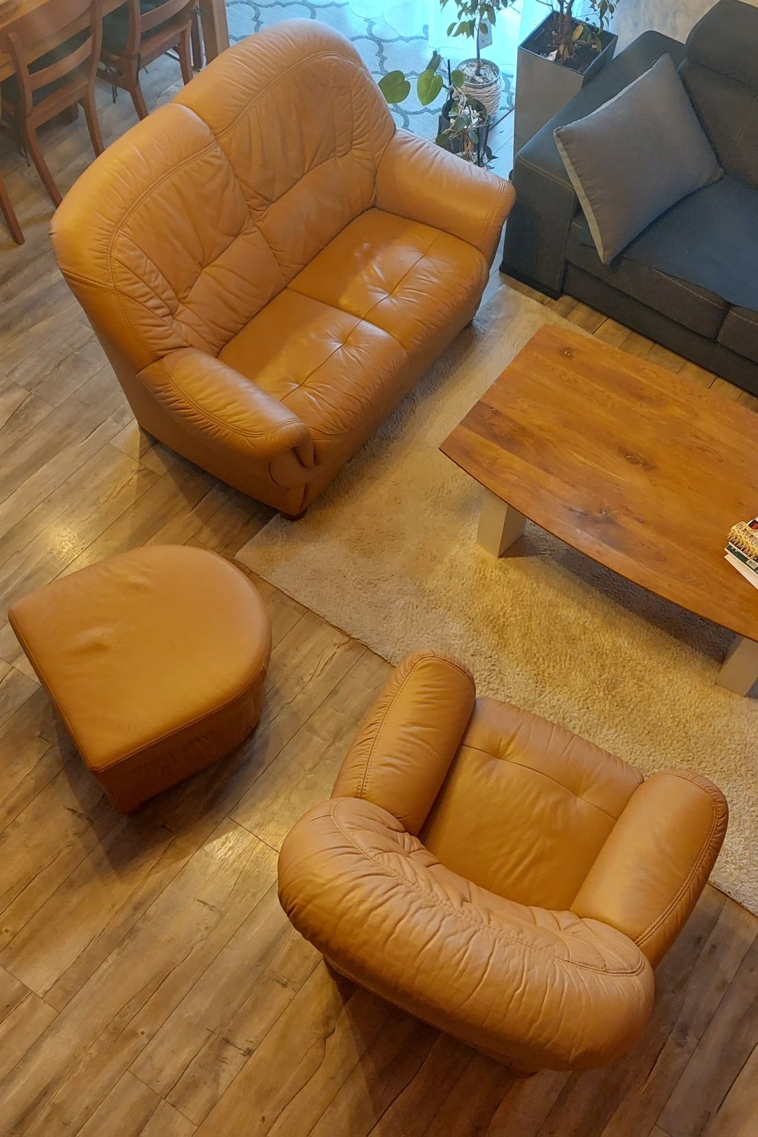 Komplet wypoczynkowy Sofa Kanapa Fotel Podnóżek