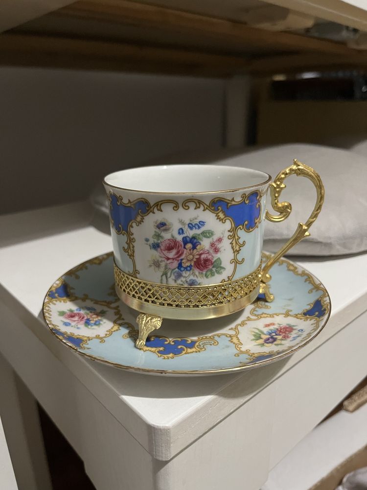 Conjunto de chá Copie De Limoges Pocelaines Très Fines