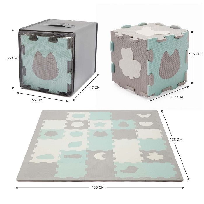 Mata piankowa Kinderkraft puzzle 3D Luno Shapes