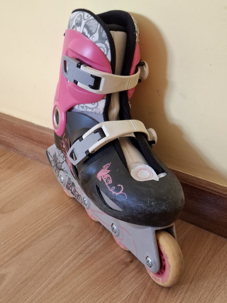 Patins-bota 34/36 com rodas em linha