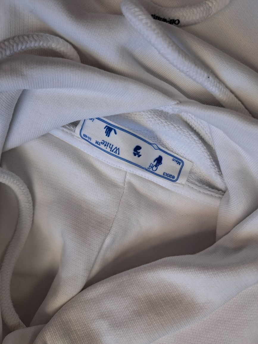 Off White bluza hoodie biała męska z kapturem M  swag hip hop