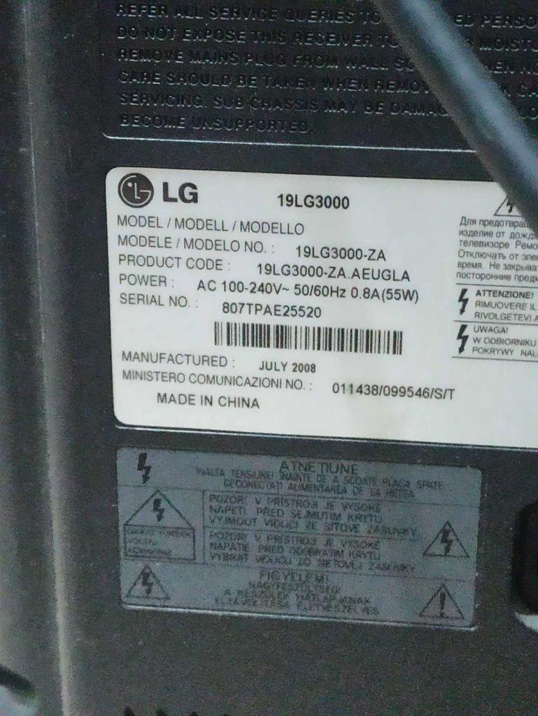 Monitor LG + Oryginalny kabel do zasilania