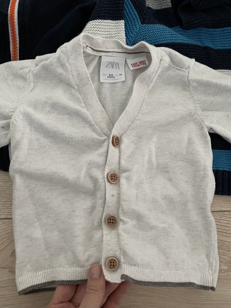 Zestaw 74 3 swetry Zara Topomini chłopiec niemowlę stan bdb