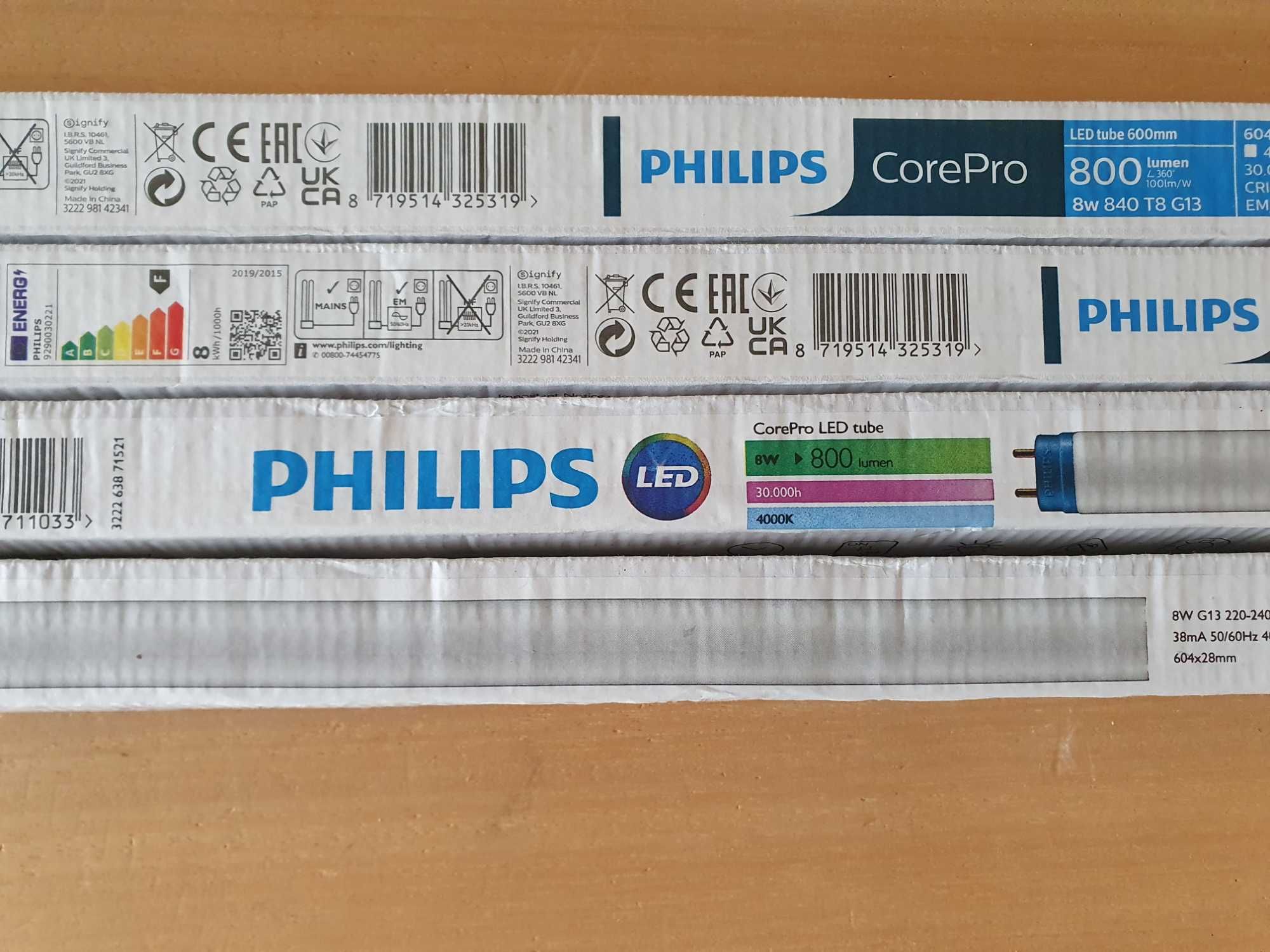 Lâmpadas LED tubo T8 60cm, Philips CorePro, novas