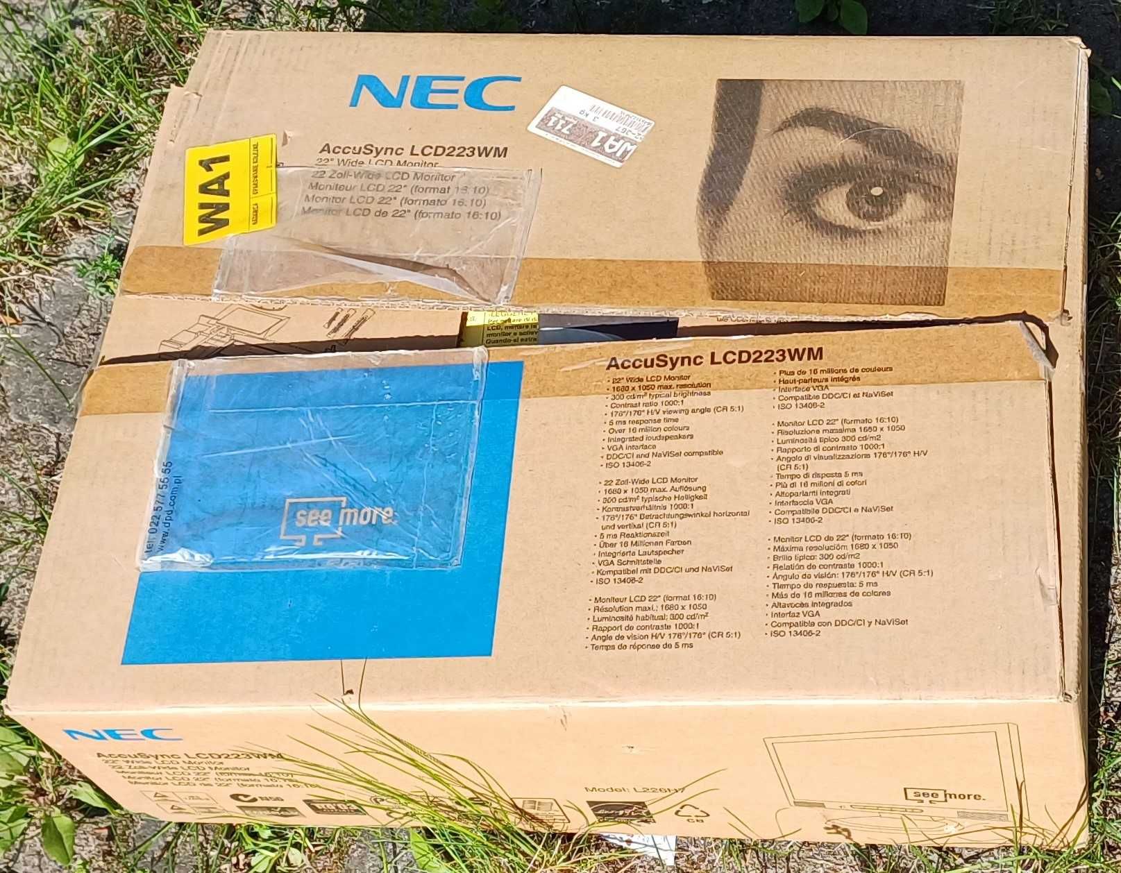 Monitor Firmy NEC 22 cale panoramiczny.